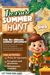 Joyful Treasure Summer Hunt Poster template