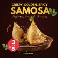 Joyful trendy Cinematic Samosa & Indian Street Food Promo Instagram Video Instagram Post Instagram-bericht template