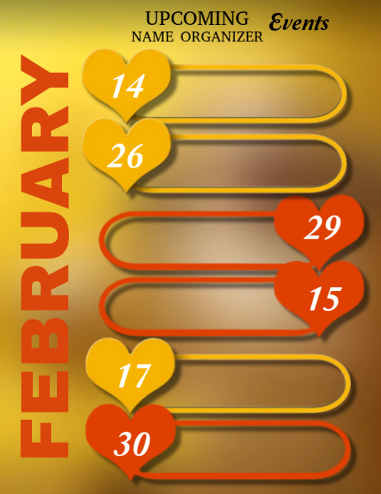 Joyful Upcoming Events February Calendar Flyer (us Letter) Template ...