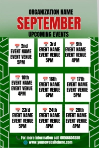 Joyful Upcoming Events Flyer Pinterest Graphic template