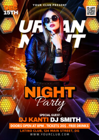 Joyful Urban Night Party A4 template
