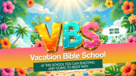 Joyful Vacation Bible School Digital Display,sunday school, bible camp, kids worship, christian flye Цифровой дисплей (16 : 9) template