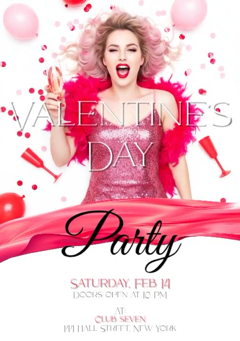 Plantilla de Joyful Valentine's day party flyer A5 | PosterMyWall