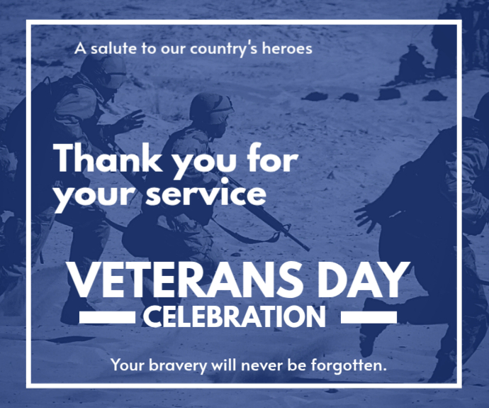 Joyful Veterans Day Medium Rectangle Template PosterMyWall