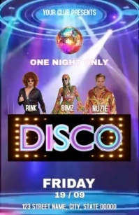 Joyful Vintage Disco  Tabloid template