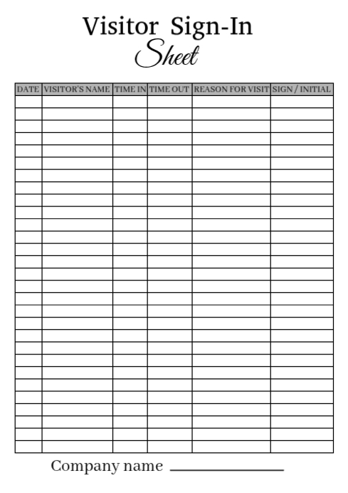 Generic Visitor Sign In Sheet Joyful Visitor Sign In Sheet A4 Template | PosterMyWall