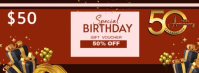 Joyful Voucher Gift Card 50th Anniversary Facebook Cover Photo Zdjęcie w tle na Facebooka template