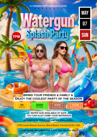 Joyful Watergun Splash Party A4 template