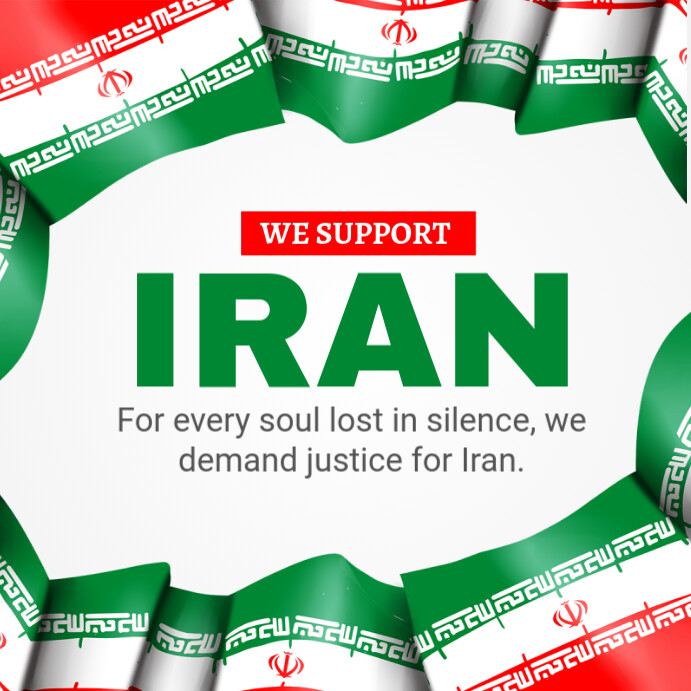 Joyful We Support Iran Instagram Post Templat | PosterMyWall