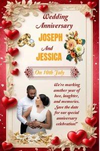Joyful Wedding Anniversary  Pinterest Graphic template