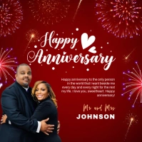 Joyful Wedding Anniversary Square (1:1) template