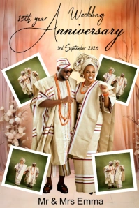Joyful Wedding Anniversary Template  Pinterest Graphic