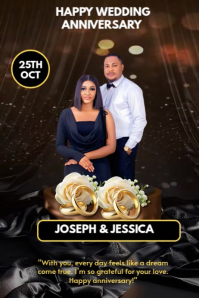 Joyful Wedding Anniversary Video Flyer Template  Pinterest Graphic