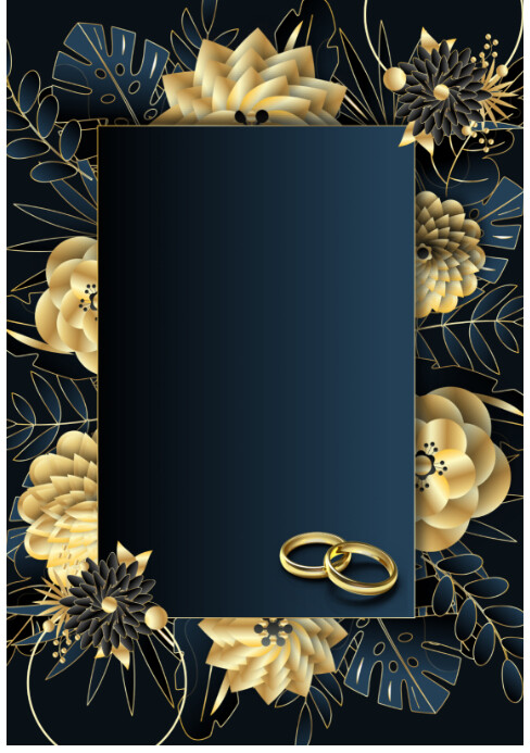 Joyful Wedding Background Frame A5 template