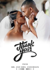 Joyful Wedding Thank You Card A4 template