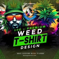 Joyful Weed T-shirt Design Square (1:1) template