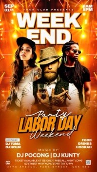 Оранжевый Labor Day Party Instagram Story Template