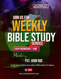 Preto Bible Study Invitation Flyer Template