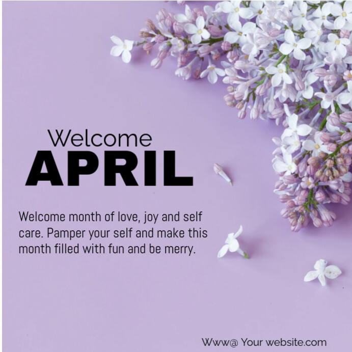 Joyful Welcome April Month Design Flyer/template  Instagram Post