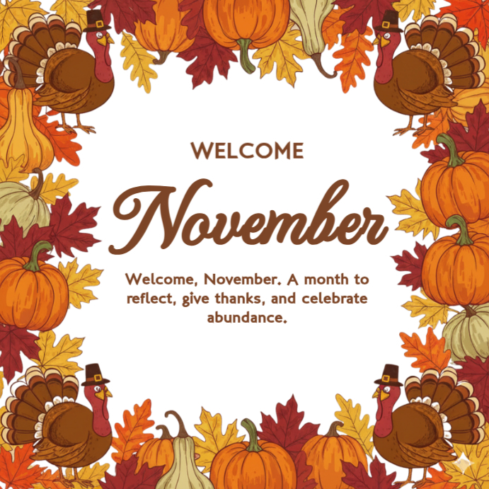 Joyful Welcome November Instagram Post Template | PosterMyWall