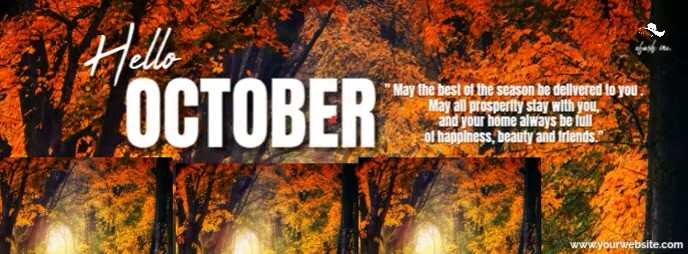 Joyful Welcome October Hello October Facebook Cover Photo template