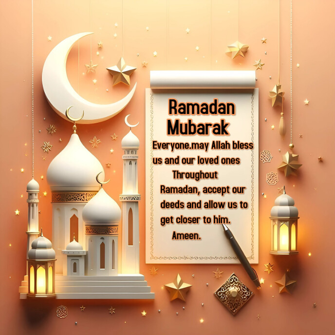 Joyful Welcome Ramadan  Album Cover template