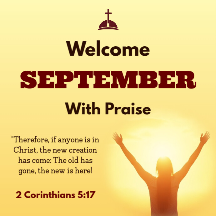 September Church Joyful Welcome September Church Month New Poster Flyer Banner Social ...