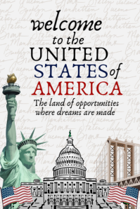 Joyful Welcome To America Pinterest Graphic template