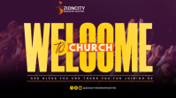 Joyful Welcome To Church Twitter Post template