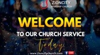 Joyful Welcome To Our Church Service  Twitter Post template