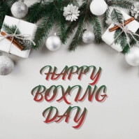 Joyful White Happy Boxing Day  Instagram Post template