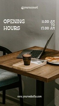 Joyful White Minimalist Bold Typographic Cafe Opening Hours Instagram Story Instagram Reel template