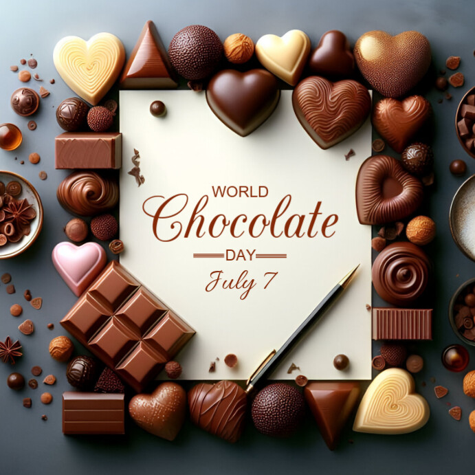 Joyful White World Chocolate Day Instagram Post Template | PosterMyWall