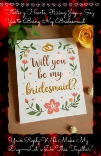 Joyful Will You Be My Bridesmaid Card Animation Tabloid template