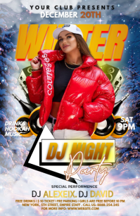 Joyful Winter Party Half Page Wide template