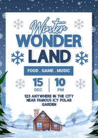 Joyful Winter Wonderland Party A6 template