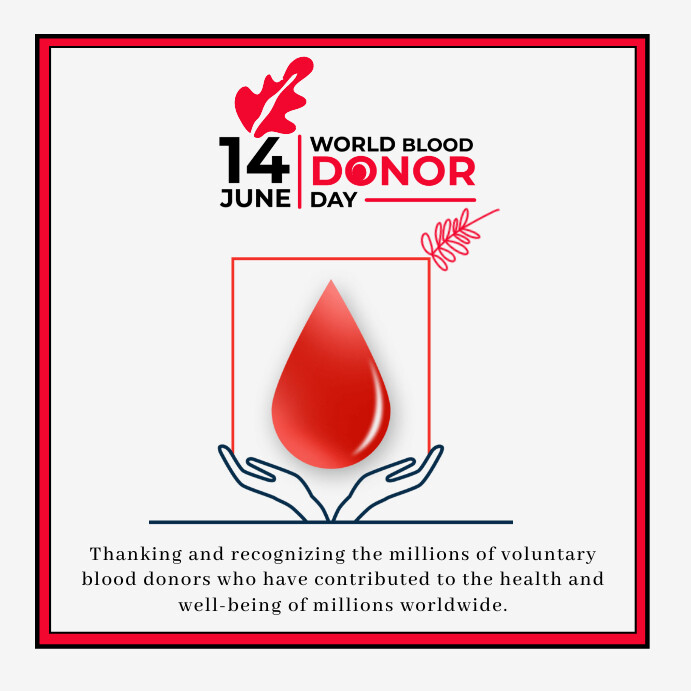 Joyful World Blood Donor Day Instagram Post Template | PosterMyWall