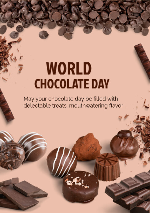 Copy of Joyful World Chocolate Day A5 | PosterMyWall
