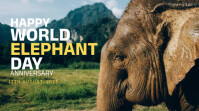 Joyful World Elephant Day Youtube Thumbnail template