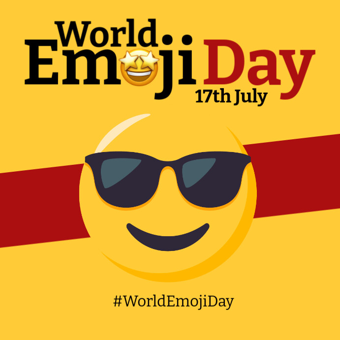 Joyful World Emoji Day Instagram Post template