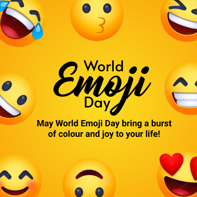 Joyful World Emoji Day Instagram Post template