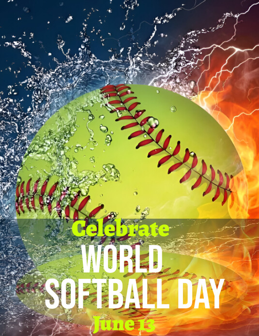 Joyful World Softball Day Design Flyer (us L Template | PosterMyWall
