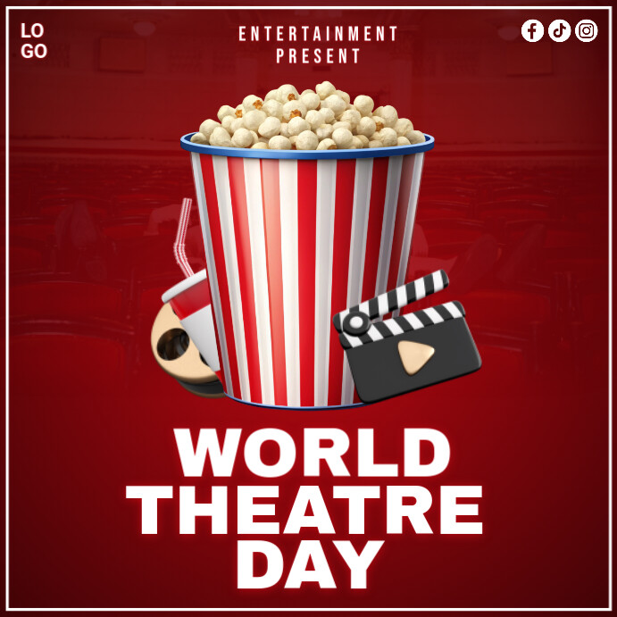 Joyful World Theatre Day Instagram Post Iphosti le-Instagram template