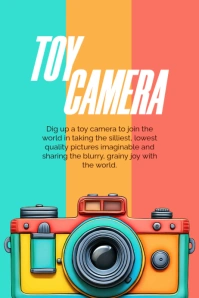 Joyful World Toy Camera Day Poster template