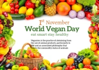 Joyful World Vegetarian Day  Postcard ไปรษณียบัตร template