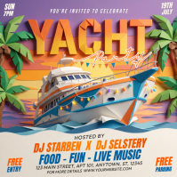 Joyful Yacht Party Instagram Post Instagram-opslag template