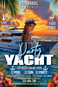 Yacht Party Plakkaat Template
