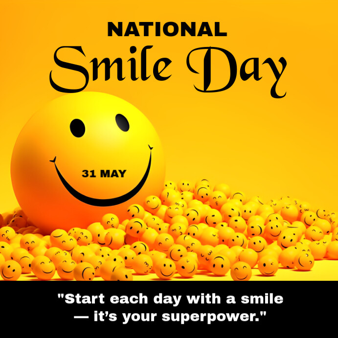 Joyful Yellow Background Pastel National Smile Day Instagram Post ...