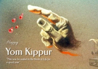 Joyful Yom Kippur Online Wish Flyer Design A6 template