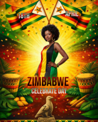 Joyful Zimbabwe Independence Day Celebration Instagram Portrait template